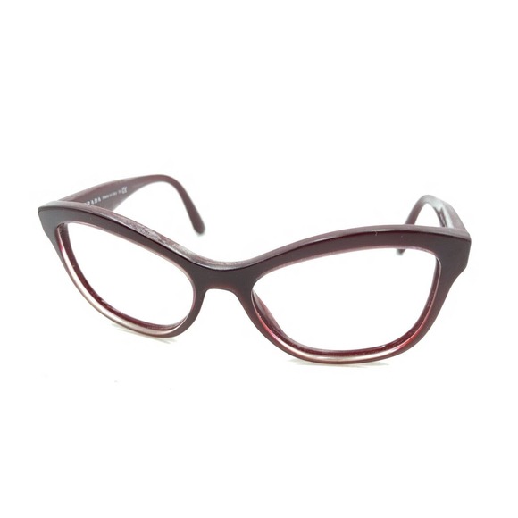 Prada VPR29R UAN-1O1 Dark Red Burgundy Cat Eye Eyeglasses Frames 54-17 140 Italy - Picture 8 of 12